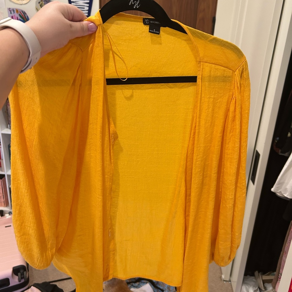 New Directions Yellow Button-Down